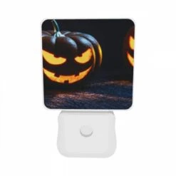 Night Light Set Of 2, Two Pumpkins With Scary Faces On Them. -Cute Night Light Shop a109fb3448060a72d8b08b0b21a159ade705ac18