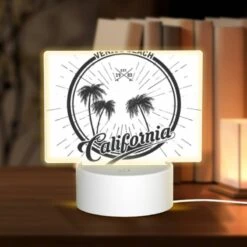 Rectangular Acrylic Night Light, A Logo For Venice Beach California.
