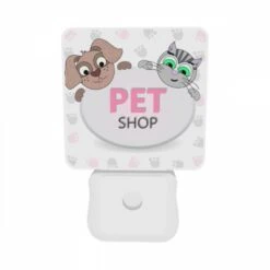 Night Light Set Of 2, A Pink Sign With A Cat And A Dog On It. -Cute Night Light Shop a32cbc4a4cbf289988b6278cf9704af44df9266f