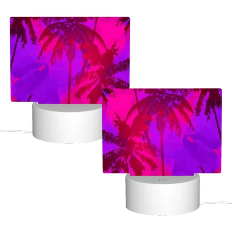 Rectangular Acrylic Night Light, A purple and pink tropical scene with palm trees. Rectangular Acrylic Night Light, A Purple And Pink Tropical Scene With Palm Trees. -Cute Night Light Shop a340ed6e959ab48880b72a13ad9c0408472ad6b5