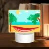 Rectangular Acrylic Night Light, A Red And White Beach Umbrella Is Set Up On The Sand 1 Rectangular Acrylic Night Light, A Red And White Beach Umbrella Is Set Up On The Sand -Cute Night Light Shop a3d9592fd5095fe94ab26817fb5fccaf7f08e950