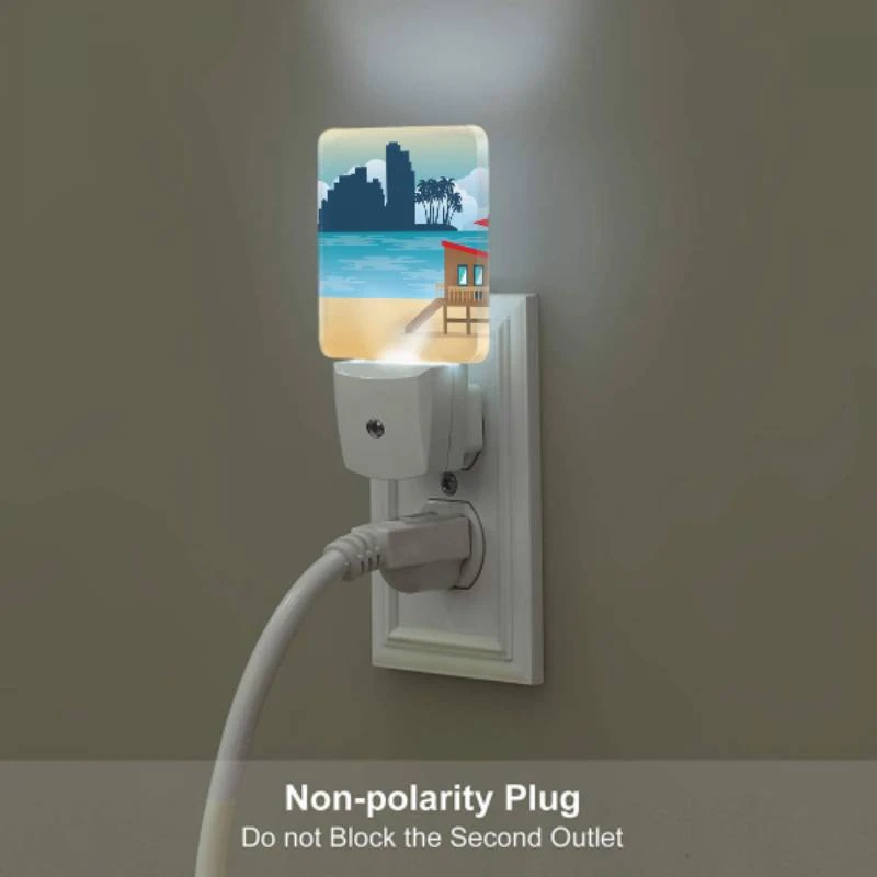 Night Light, A beach scene with a lifeguard tower and a palm tree. Night Light, A Beach Scene With A Lifeguard Tower And A Palm Tree. -Cute Night Light Shop a5eb7547ba1b958d7534e328fae4979976aa82de