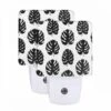 Night Light Set Of 2, A Pattern Of Leaves On A Black And White Background. 2 Night Light Set Of 2, A Pattern Of Leaves On A Black And White Background. -Cute Night Light Shop a61c868ce01eedee0b497084e5133e42dbc9b7c0