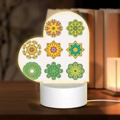 Love Acrylic Night Light, A Collection Of Colorful Geometric Shapes.