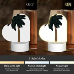 Love Acrylic Night Light, A Black And White Drawing Of A Palm Tree. -Cute Night Light Shop a74acbacd0252077f0091c1ee1c9d20b4c175f55
