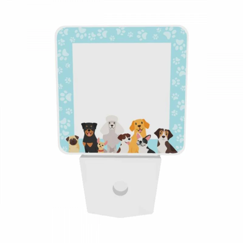 Night Light Set of 2, A group of dogs and a cat are standing in front of a white frame. Night Light Set Of 2, A Group Of Dogs And A Cat Are Standing In Front Of A White Frame. -Cute Night Light Shop a79b2e5b9356c491ef76ddb324acbcc9d57b7534