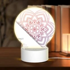 Front Page 15 Round Acrylic Night Light, A Colorful Abstract Design Is Displayed On A White Background.