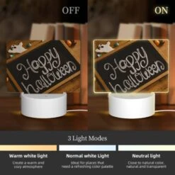 Rectangular Acrylic Night Light, A Chalkboard With The Words "Happy Halloween" Written On It. -Cute Night Light Shop a8124a02611b6c4eeb3f6bd86fc6065fe51a3b3d