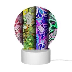 Round Acrylic Night Light, Four Different Colored Paintings Of Flowers. -Cute Night Light Shop a839ccab9cb1bf22e43f3bcafb0ed875cb991ca0