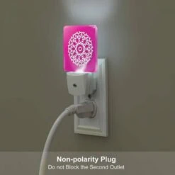 Night Light Set Of 2, A White Snowflake Design On A Pink Background. -Cute Night Light Shop a85d34b306ead25a588636c34d06d1508cafa92a