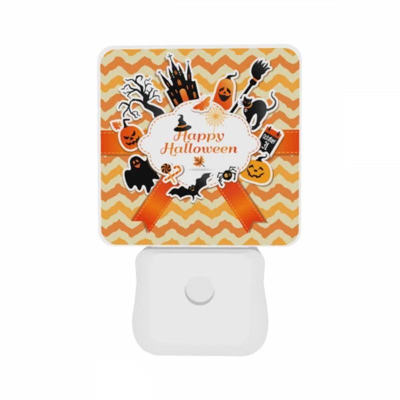 Night Light Set of 2, A colorful sticker with a witch on it and the words "Happy Halloween" on it. Night Light Set Of 2, A Colorful Sticker With A Witch On It And The Words "Happy Halloween" On It. -Cute Night Light Shop a86dbf63ed9aea01a5f6ac73e3bbcd9848c1c9cf