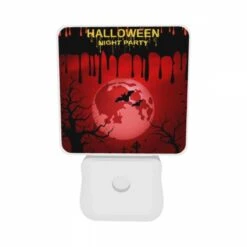 Night Light Set Of 2, A Halloween Night Party Poster With A Red Moon And Bats. -Cute Night Light Shop a910b33a6e86d1b22fa6b56b79e52b8e394ed427