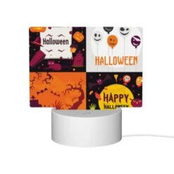 Rectangular Acrylic Night Light, A Collection Of Halloween Images With The Word Halloween In The Bottom Right Corner. -Cute Night Light Shop a961881bebf825f98d72d43526ed69aefdc0b291