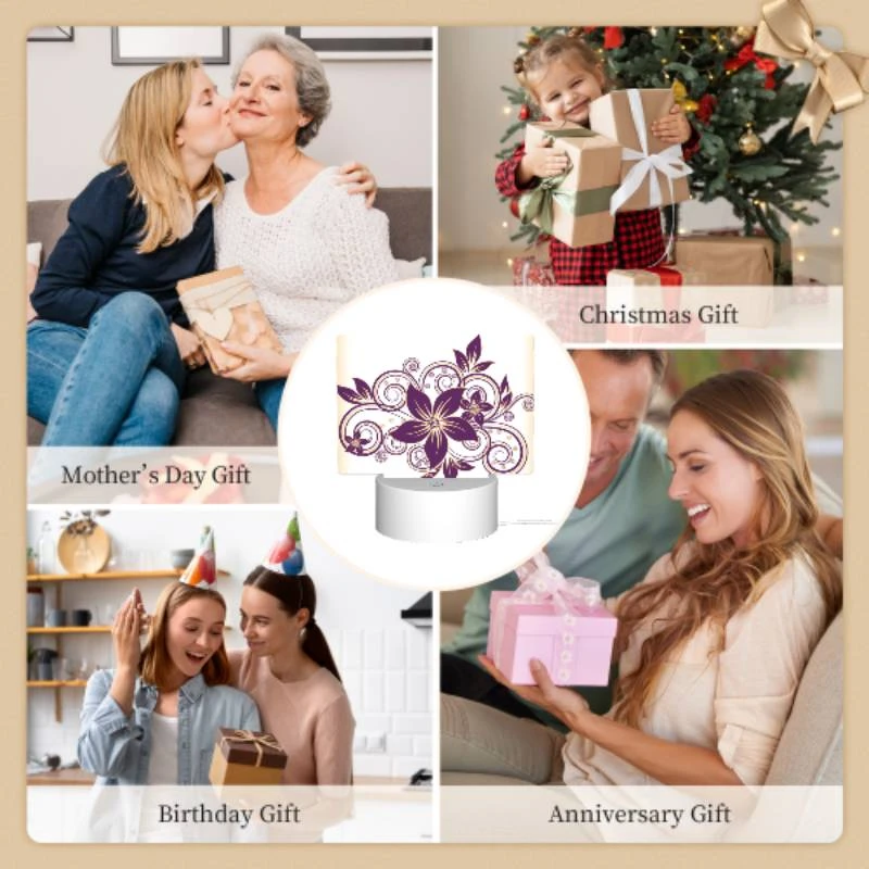 Rectangular Acrylic Night Light, A purple flower with a gold swirl around it. Rectangular Acrylic Night Light, A Purple Flower With A Gold Swirl Around It. -Cute Night Light Shop a989ce2e765308003d4d91b6e3ff2261fbb052b7