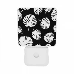 Night Light Set Of 2, A Pattern Of Leaves On A Black Background. -Cute Night Light Shop a9a652bbe8007f34b5d854186534d76b6a33fc87