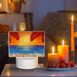Rectangular Acrylic Night Light, A Red Sunset Over The Ocean With A Starfish On The Beach. 8 Rectangular Acrylic Night Light, A Red Sunset Over The Ocean With A Starfish On The Beach. -Cute Night Light Shop a9e12cbab3ccaac1b678a28ddedd19bcc440cd3d