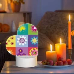 Love Acrylic Night Light, A Colorful Collage Of Flowers In Different Colors. -Cute Night Light Shop aa5d6aa74c83e5a0da338a28d276a66851bf304f