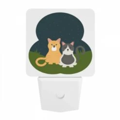 Night Light, Two Cats Are Sitting On The Grass At Night. -Cute Night Light Shop ab48dcda0fc3ec6f450dd0b5fecc8800a87cd3b3