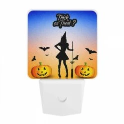 Night Light, A Witch On A Broomstick With Pumpkins And Bats In The Background. -Cute Night Light Shop abb174d9c01dc58f97407773cb654571b99ebb0b