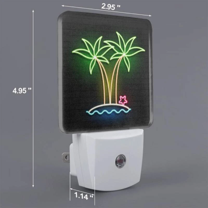 Night Light Set of 2, A neon sign of palm trees and a star. Night Light Set Of 2, A Neon Sign Of Palm Trees And A Star. -Cute Night Light Shop abd9d253a1b5e275ba190a3454e347b448d4e819