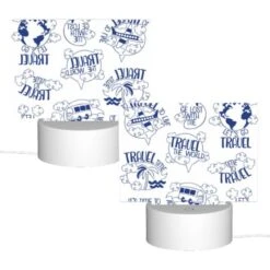 Rectangular Acrylic Night Light, A Collection Of Travel Stickers With Phrases Like "It's Time To Travel" And "Adventure Awaits." 3 Rectangular Acrylic Night Light, A Collection Of Travel Stickers With Phrases Like "It's Time To Travel" And "Adventure Awaits." -Cute Night Light Shop accdb139012d556e067d441650e7af06ba6c43a0
