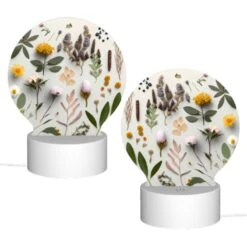 Round Acrylic Night Light, A Collection Of Flowers And Plants Are Displayed On A Table. 3 Round Acrylic Night Light, A Collection Of Flowers And Plants Are Displayed On A Table. -Cute Night Light Shop ad7aa13b4ef5fc553365d5e16d17e15f5dc08239