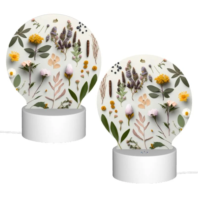 Round Acrylic Night Light, A collection of flowers and plants are displayed on a table. Round Acrylic Night Light, A Collection Of Flowers And Plants Are Displayed On A Table. -Cute Night Light Shop ad7aa13b4ef5fc553365d5e16d17e15f5dc08239