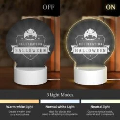 Round Acrylic Night Light, A Logo For A Celebration Of Halloween. 4 Round Acrylic Night Light, A Logo For A Celebration Of Halloween. -Cute Night Light Shop adc781dfd644bd4810efd30c02835c990a5b45af