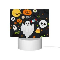 Rectangular Acrylic Night Light, A Cartoon Of A Ghost With A Banner That Says "boo". -Cute Night Light Shop aeb97e936895528dca5d62ec430e421ba78a6891