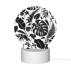 Round Acrylic Night Light, A Black And White Image Of A Leafy Plant. 11 Round Acrylic Night Light, A Black And White Image Of A Leafy Plant. -Cute Night Light Shop aec83c1894f95d4567727328a5d229e9382d0801