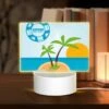 Rectangular Acrylic Night Light, A Palm Tree Is Growing On A Small Island In The Middle Of The Ocean. -Cute Night Light Shop aee66e4cc174efc2c9461a77657859756a29a0ae