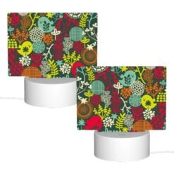 Rectangular Acrylic Night Light, A Colorful Floral Pattern With A Bird In The Middle. -Cute Night Light Shop af0bae1b152cdeef41bcbe836ebe08a4da419b6a