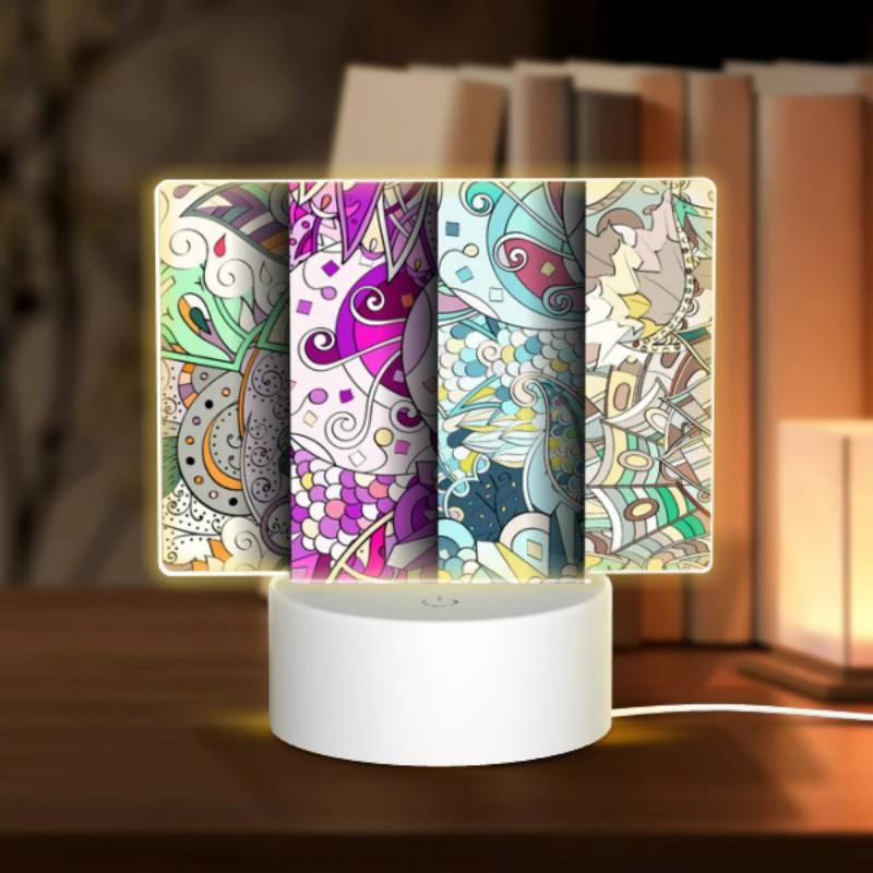 Rectangular Acrylic Night Light, Three colorful designs of a flower are displayed. Rectangular Acrylic Night Light, Three Colorful Designs Of A Flower Are Displayed. -Cute Night Light Shop af598a602975669f6c92635be1d03522bf0cbc5d