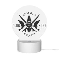 Round Acrylic Night Light, A Logo For The Club Surf Beach. -Cute Night Light Shop afd47f6c956cffd07ad301bc0fbd2d4752d93d6a