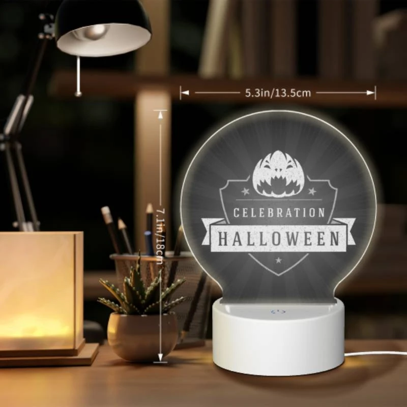 Round Acrylic Night Light, A logo for a celebration of Halloween. Round Acrylic Night Light, A Logo For A Celebration Of Halloween. -Cute Night Light Shop afffc3efd1ce419fa6c38c07c639fd427271aa93