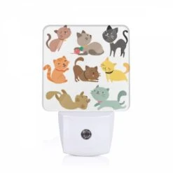 Night Light, A Collection Of Cats In Various Positions And Colors.