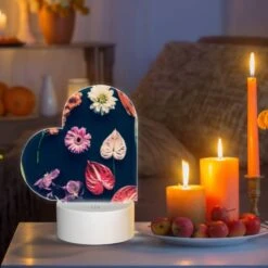Love Acrylic Night Light, A Variety Of Flowers Are Displayed On A Black Background. -Cute Night Light Shop b0333bcc21f681cfd610695f1f99fcaf4048936f