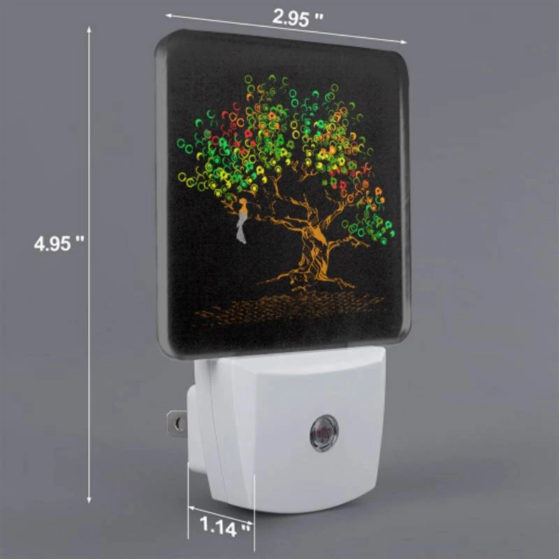 Night Light Set of 2, A woman is sitting in a tree with a colorful background. Night Light Set Of 2, A Woman Is Sitting In A Tree With A Colorful Background. -Cute Night Light Shop b0a8f534892e83bf21fdd96f19a75ffe8233d66a