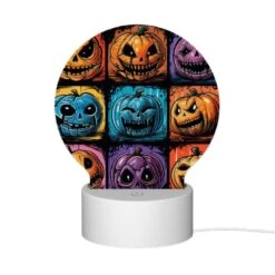 Round Acrylic Night Light, A Collection Of Halloween Pumpkins With Different Expressions. -Cute Night Light Shop b184b0e8d8c5004c56d387814bb81a36e3746145