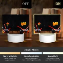 Rectangular Acrylic Night Light, A Table With Two Cups Of Candy And A Lit Candle. -Cute Night Light Shop b18830346d324233e1b4727f2cab8f806fdc6891