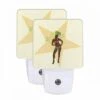 Night Light Set Of 2, A Woman In A Bikini Is Standing In Front Of A Star. -Cute Night Light Shop b24c0a34076a46506a1b53e017364e14ce7ba635