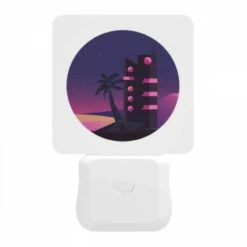 Night Light, A Tall Building With A Pink And Black Color Scheme Is Lit Up At Night. -Cute Night Light Shop b2d1dcc2cb7a012a1c335b88b522751edc5e9c2e