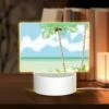 Rectangular Acrylic Night Light, A Painting Of A Beach With Palm Trees And A Crab. -Cute Night Light Shop b3010031a6b09a6f44e7075e8b85ede219f5c852