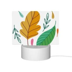Rectangular Acrylic Night Light, A Colorful Leaf With A Pink Stem. -Cute Night Light Shop b305f678055cf77ed8776eb0c042fcf6e9b07b85