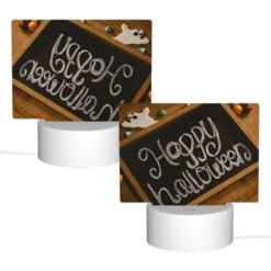Rectangular Acrylic Night Light, A Chalkboard With The Words "Happy Halloween" Written On It. -Cute Night Light Shop b36b1bd5acf086ac88f895ec5c15b7508620f4bb