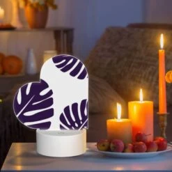 Love Acrylic Night Light, A Pattern Of Leaves On A White Background. -Cute Night Light Shop b3736bccb0c16bb870be577e4e97dad1c5390174