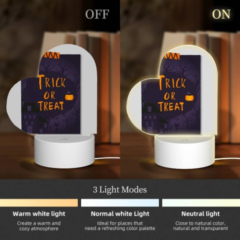 Love Acrylic Night Light, A poster with a pumpkin on it that says Trick or Treat. Love Acrylic Night Light, A Poster With A Pumpkin On It That Says Trick Or Treat. -Cute Night Light Shop b4232d95ff2363d7080b2452050d87dac5001299