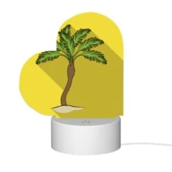 Love Acrylic Night Light, A Palm Tree Is On A Yellow Background. -Cute Night Light Shop b42c1150691cf4af2aece6c29a8cbe77eb367f8b