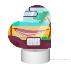 Love Acrylic Night Light, A Car's View Of A Beach With A Hammock And A Boat In The Water. -Cute Night Light Shop b43f42ab112e4abe4dbebc9a783d4a948c99b8c6