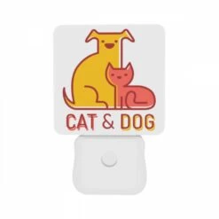 Night Light Set Of 2, A Yellow Dog And A Red Cat Sitting Together. -Cute Night Light Shop b4ca1d14463434de1669a0e97ce378238bddedd0